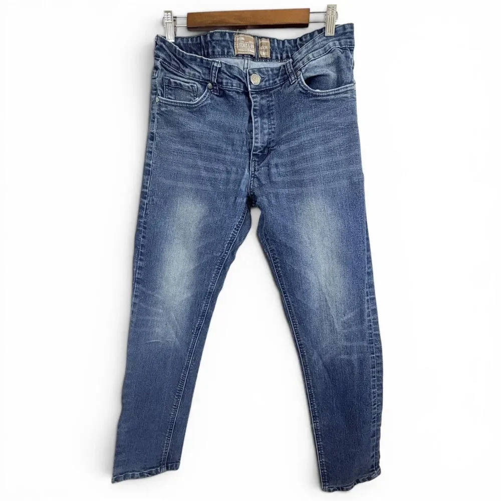 stitches & rivets jeans mens 34x28 blue stretch denim straight leg casual preppy